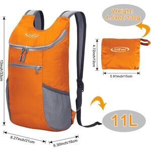 G4Free Lightweight Packable Hiking Backpack Orange